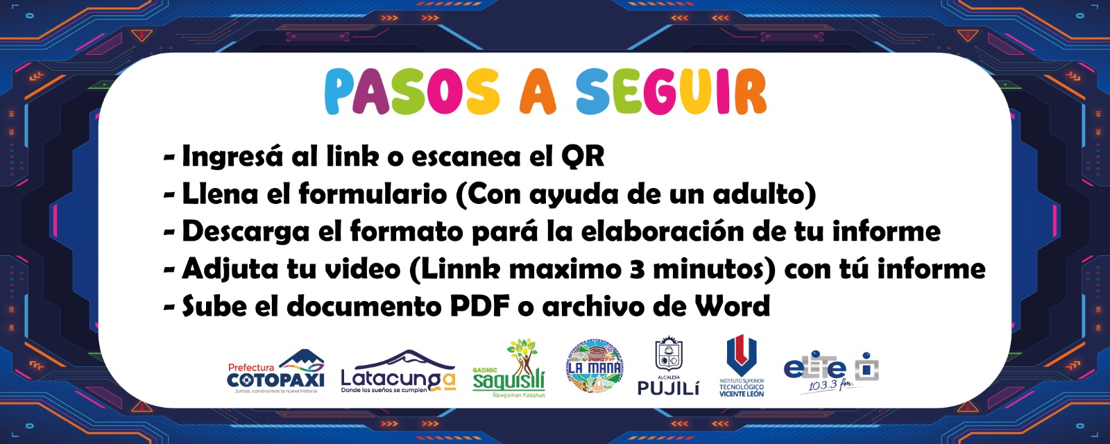 Pasos de inscripción